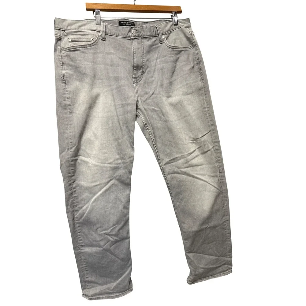 Banana Republic Slim Techmotion Jeans Mens 38x32 Gray Excellent Stretch Pants